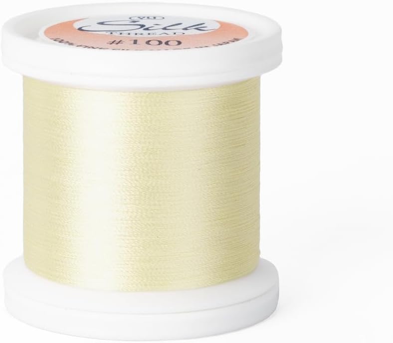 YLI Threads Silk Thread – 100 wt Fine Japanese Silk for Appliqué, EPP, and Quilting - Pale Yellow - Image 1